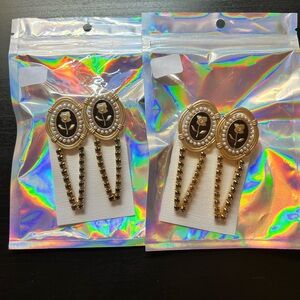 Elegant Black and Gold rose hair pins